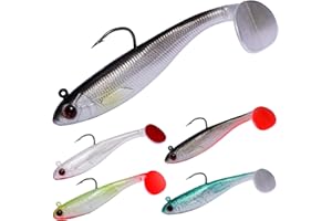 TABKSOLA Esche in silicone preassemblate, per acqua dolce e salata, ideali per persici, lucci e trote – regalo perfetto per pescatori