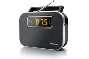 MUSE M-081R Radio Color Negro, PLL, FM, MW