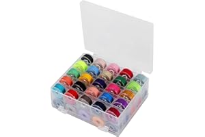 TIIYEE Bobina Máquina de Coser, Colores Surtidos Hilos in Poliéster para Cosers con Caja Transparente Plastico Doble Capa 50 Piezas Plásticos Carretes Máquinas Coser Cajas Bobinas Mayoría Hogar
