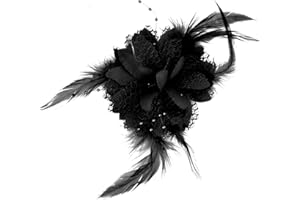 Shengxi Blume Haarspange, Ansteckblume Feder Haarklammer Blume Blumen Haarschmuck Damen Haarclip Blume Rosen Haarnadeln Haarschmuck für Damen Mädchen Hochzeit Abschlussball Party (Schwarz)