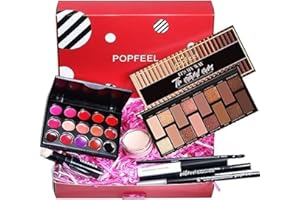 Joyeee Kit de Maquillage Complet, Coffret Maquillage Femme, Kit Maquillage Femme, Lot Maquillage avec Ombres Paupières, Rouge à Lèvre, Pinceaux, Mascara