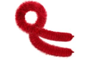 NUOGUAYI Marabu Federboa, 2m Boa zum Basteln, Flauschige Federschal, Einfarbig Federboa, für Bastelarbeiten, Hochzeit, Party, Halloween, Kostüm, Weihnachtsbaum, Dekoration (Rot)