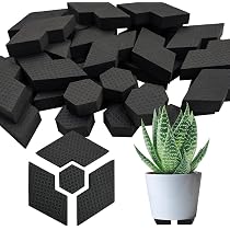 24PZ Vaso da Fiori Piedi Alzate Gomma Naturale Zerbino Vasi per Piante Invisibili Riser Pad Nero