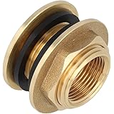 tecuro Tankverschraubung Faßverschraubung Behälterverschraubung Messing mit 3/4 Zoll Aussengewinde x 1/2 Zoll Innengewinde