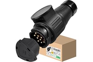 CXTM 13 poli, connettore rimorchio a 13 poli, contatto a vite a norma ISO 11446, per sospensione da 12 V, con copertura Parking, ciondolo a 13 polieger, spina a 13 poli