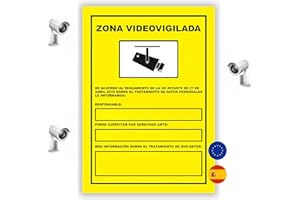 S21 Señalización Cartel Videovigilancia Homologado Zona Alarma | Cartel Zona Videovigilada Alarma
