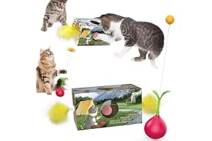 CYBERNOVA Interaktywna zabawka dla kota Wobble Teasing Stick i Cat Digging Hole Toy, jedna zabawka dla kota zamienia się w dwie przez majsterkowanie, innowacyjny design