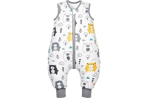 Mosebears Sacco a Pelo per Bambini Tutto l'Anno 2.5 Tog 100% Cotone Organico Varie Dimensioni Autunno Inverno Coperta