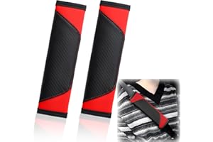 QGGTQG Almohadillas para cinturón de seguridad, 2 unidades, transpirables, para el coche, de piel sintética, universal, transpirable, para niños y adultos