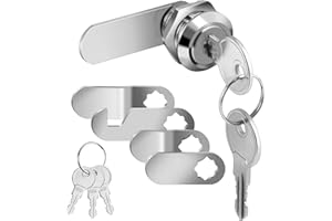 ATOYOGA Cerradura de Seguridad para Armarios 20 mm, Candado Buzón de Aleación Zinc Anti-óxido con 5 Placas de Bloqueo Diferentes y 5 Llaves, Cerrojo Cierre de para Taquillas, Vestuario, Cajonera Oficina