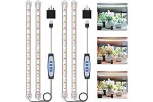 Kullsinss Grow Lights for Indoor Plants, 6000K/3000K/660nm Full Spectrum LED Plant Grow Light Strips with 10 Dimmable Levels, 3/9/12H Timer, Sunlike Grow Lamp for Hydroponics Succulent, 2 Pack
