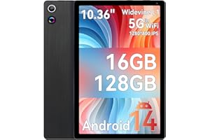 Ainmel Tablette Android, 10 Pouces Octa-Core Processeur, 10GB RAM 128GB ROM, 1TB TF Card Expand, 1280x800 IPS HD Touchscreen, 5G/2.4G WiFi, BT 5.0, 5MP+8MP Dual Camera Android Tablette (Noir)