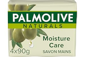 PALMOLIVE - Savon mains solide Palmolive Soin hydratant parfum lait & olive naturals- produit d'origine 98% naturelle - 1 lot de 4 savons x 90g = 360g
