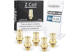 Innokin Zenith Z Coil, KAL 0.3ohm Replacement Coils Work for Kroma-Z Pod, iTaste-A Kroma, Z50 Kit, Pack of 5, No Nicotine