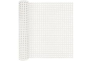 ALLINKIT Weiß Wiener Geflecht,40 x 200cm Rattan Geflecht,Kunststoff PE Rattan-Gurt Cane Webbing Rattan Roll Rattan Geweberolle Gewebtes Offenes Rattan Wabengeflecht für DIY-Projekte Möbeldekoration