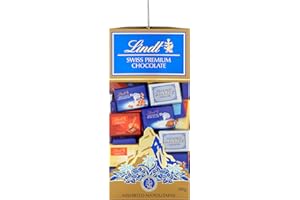 Lindt Swiss Assorted Napolitains – 700g Gift Box – Christmas, Chocolate Selection – Milk, Dark & White Mini Bars for Sharing