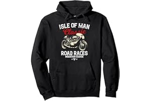 RETRO MANX MOTORCYCLE RACES BIKER BIRTHDAY FATHERS Retro Isle of Man TT Races Vintage Motorbike Race Pullover Hoodie