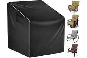 GATPHY Housse Fauteuil Jardin Imperméable 100 * 85 * 75cm Housse de Protection Chaise de Jardin Noir Oxford 210d Housses de Chaises e Jardin Résistante Intempéries UV Extérieur pour Fauteuil Pivotant