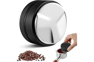 Zyluniy Distribuidor de Café 58mm, Nivelador de Café de Acero Inoxidable 304, Herramienta de Nivelación de Café Molido, Accesorios Baristas Cafetera Doméstica (Negro)