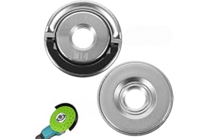 ABINCHAOBANG M14 Quick Clamping Nuts, Quick Release Nut with Pull Rin, Heavy Duty Locking Retaining Flange Nut for Most Angle Grinder, Angle Grinder Fitting Part (Silve, 1 Pc)