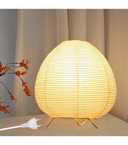 Reispapier Lampenschirm 33cm - Weiß Mit E14 Fassung & Kabel