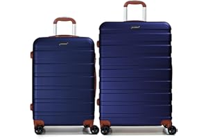 CALDARIUS Suitcase Large & Medium Suitcase Set | 2 Pcs Suitcase Set | Hard Shell | Lightweight | 3 Digit Combination Lock | | Dual Spinner Wheels | (Medium 24'' + Large 28'', Blue)