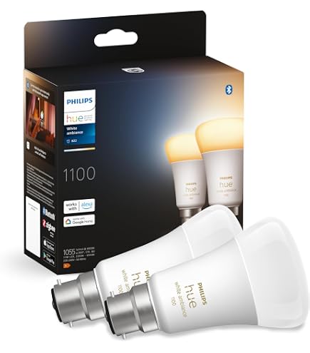 Philips Hue White Ambiance Smart Light Bulb 60W - 800 Lumen 2 Pack