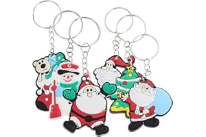 SUPVOX 48 Piezas Llaveros de Navidad Llavero de Dibujos Animados Amigos Familiares Niños (Papá Noel Muñeco de Nieve Árbol de Navidad Media de Navidad)