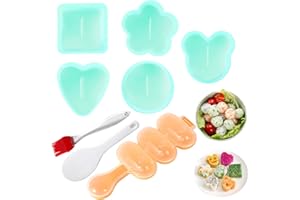 MLRYH Kit de Moldes para Onigiri, 8 Piezas - Molde para Sushi Onigiri DIY, Molde de Bolas de Arroz con Paleta y Pincel de Cocina (Verde)