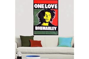 AVA COLLECTIONS Poster Bob Marley One Love Bob Marley - 76,2 x 101,6 cm - Tapisserie mandala hippie bohème - Tapisserie murale ethnique décorative indienne - Décoration de dortoir psychédélique (4)