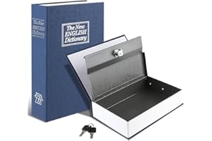 Tahoe trails Book Safe with Key Lock, Portable Metal Safe Box, Dictionary Diversion Book Safe,Secret Book Hidden Safe,9.5" x 6.1" x 2 .2"