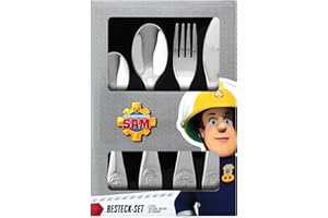 P:OS Feuerwehrmann Sam Set di Posate Sam Pompiere, 4 Pezzi, Multicolore, 27138