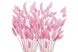 ROSYLEVE 120 Fiori Secchi Erba della Pampa, 40 cm, Rosa, Erba di Pampa per Matrimonio, Casa, Feste, Vaso Decorativo