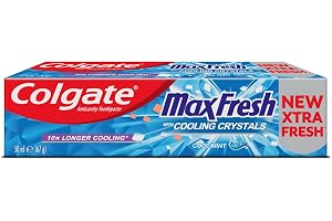 Colgate Max Fresh Toothpaste with Cooling Crystals, Cool Mint Gel Toothpaste, Travel Size - 50ml