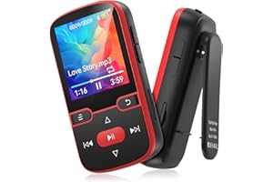 PINHUI 64 GB Reproductor MP3 Bluetooth 5.3 con Clip, Reproductor de música Deportivo de Alta fidelidad, Pantalla de 1,5 Pulgadas con Botones físicos, Radio FM, podómetro y grabadora de Voz, Barajar