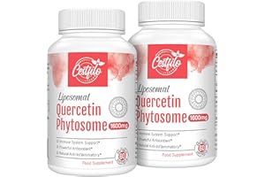 CESTFILO Liposomale Quercétine Phytosome 1600mg Softgels avec Bromélaïne, Supplément Antioxydant Stimulant l'immunité pour Améliorer la Santé Respiratoire et la Défense Immunitaire
