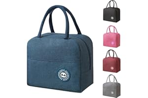 BRYN Borsa Termica Porta Pranzo, 5.6L Borsa Frigo Piccola Pranzo Ufficio, Borsa Pranzo per Lavoro, Scuola, Viaggio, Campeggio, Picnic, Mare（Blu）