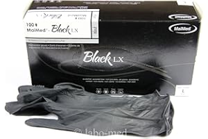 Disposable Latex Tattoo Gloves Pack of 100 Black Size Large by Maimed