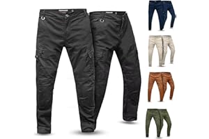 Tornado Atlantic Mens AA Rated Motorcycle Cargo Pants | CE Level 2 Armoured & Fully Aramid Fiber Lining | Protective Twill Cotton Biker Trousers