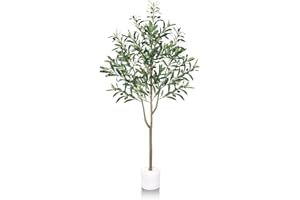 Zvezvia Olivier Artificiel 120cm Petite Plantes Artificielles Interieur Fausse Plante Verte, Faux Olivier Arbre pour Maison Salon Chambre Bureau Balcon