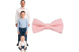 DonDon bow tie men boys or babies matt, pre-tied and adjustable in length made of cotton gabardine – a festive accessory for weddings, communions and celebrations