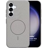 Microsonic Samsung Galaxy S24 FE Kılıf MagLeather Pro Gri [Galaxy S24 FE ile Uyumlu Kılıf - Gri]