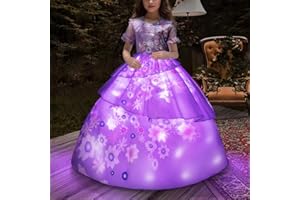UPORPOR Light Up Encanto Dress Mirabel Costume Outfit for Girls