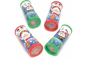 Baker Ross FC252 Christmas Kaleidoscopes - Pack of 4, Design Your Own Kaleidoscope, for Kids Arts and Crafts Activities, Perfect for Party Bags, Favours and Small Gifts