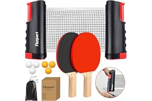 Gmypic table tennis set ping pong set table table tennis table bats and balls, 2 Bats 6 Balls and extendable ping pong nets, Professional Ping Pong Racket Paddle Set with Carry Bag for Kids Adults