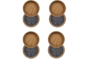 DDGAO Felt Floor Cups/Castors - Protect Your Wood Laminate, Wooden, Tile & Lino Floors from Scratches (8 x Dark Wood Small 44 mm)