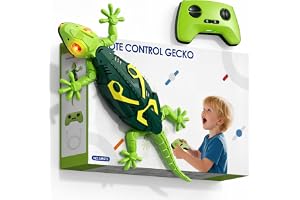 HYES Väggklättrande Gecko, fjärrkontroll robotleksak | Gecko Väggflitzer med fjärrkontroll, lysande ögon, realistisk robot, l