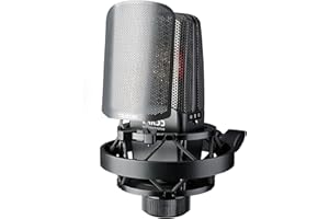 TAKSTAR XLR Condenser Microphone with 34mm Large Diaphragm, Professional Studio Mic with Three Polar Patterns&Gain Adjustment, for Vocal Recording Podcasting Streaming Voice Overs YouTube Tiktok TAK55