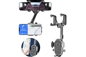 Seltureone Rückspiegel Telefonhalter, Handyhalterung Auto,Rückspiegel-Zubehör,Flexibel Drehbare Multifunktionale 360 °einziehbare Handyhalterung Auto Mit Universeller Halterung