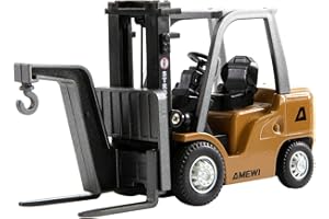 Amewi Mini-Gabelstapler aus Metall 8-Kanal 1:64 RTR ferngesteuert RC Kind ab 6 Jahre, Gelb-schwarz